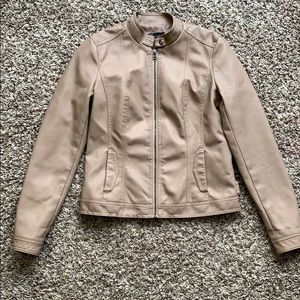 Light Brown Color Polyurethane Leather Jacket